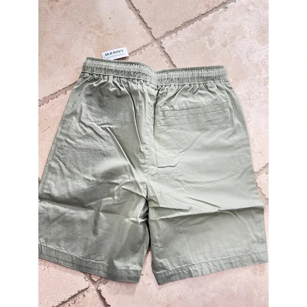 NEW Old Navy Boys Above Knee Dock Shorts Sage Green XXL 18 Cotton